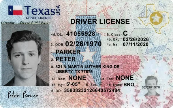 Texas Fake Driving License PSD Template - Editable and High-Quality